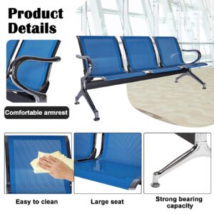 kinbor Reception Bench Seating Airport Chairs Waiting Area Bench Seating with Arms for Office, Bank, Hospital, School, Barbershop