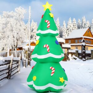 GOOSH 5 FT Christmas Inflatables Tree Outdoor Decorations Blow Up Tree Yard Decoration with Built-in LEDs for Xmas Holiday Party Indoor Garden Lawn Decor