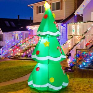 GOOSH 5 FT Christmas Inflatables Tree Outdoor Decorations Blow Up Tree Yard Decoration with Built-in LEDs for Xmas Holiday Party Indoor Garden Lawn Decor