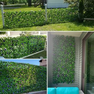 DOEWORKS Expandable Fence Privacy Screen for Balcony Patio Outdoor, 2PCS Faux Ivy Fencing Panel for Backdrop Garden Backyard Home Decorations