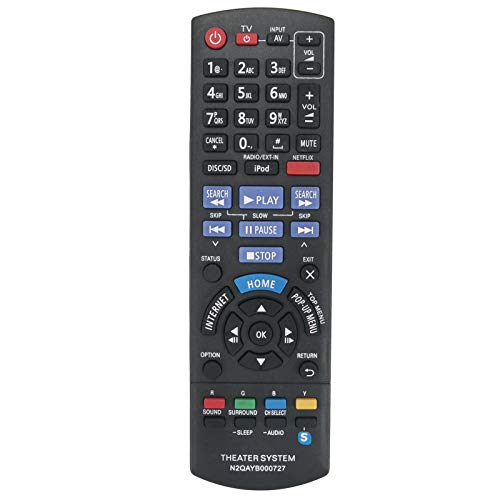 N2QAYB000727 Replace Remote Control fit for Panasonic Blu-ray Disc Home Theater Sound System SC-BTT196 SA-BTT190 SA-BTT195 SA-BTT196 SA-BTT490 SB-HC490 SB-HF490 SB-HS290 SB-HW490 SC-BTT190