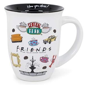 Silver Buffalo Friends Central Perk Logo Wide Rim Ceramic Mug, 16 Ounces