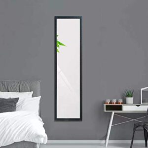 FANYUSHOW Full Length Mirror Explosion-Proof Wall Mounted Hanging Mirror Door Mirror Full Length for Bedroom, Living Room, Room Decor 50"x 14", Black