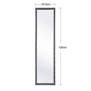 FANYUSHOW Full Length Mirror Explosion-Proof Wall Mounted Hanging Mirror Door Mirror Full Length for Bedroom, Living Room, Room Decor 50"x 14", Black