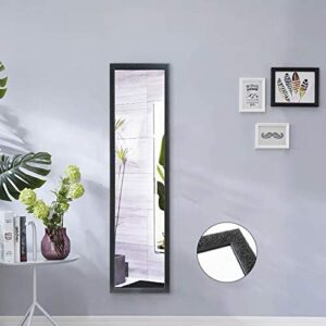 FANYUSHOW Full Length Mirror Explosion-Proof Wall Mounted Hanging Mirror Door Mirror Full Length for Bedroom, Living Room, Room Decor 50"x 14", Black