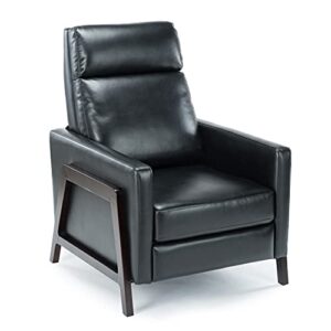 Comfort Pointe Maxton Black Faux Leather Manual Push Back Recliner