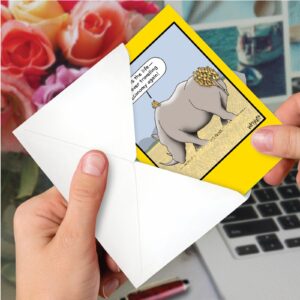 NobleWorks - 1 Hilarious Cartoon Birthday Card with Envelope - Funny Cartoons, Bday Congrats Greeting - First-Class Birds C3347BDG