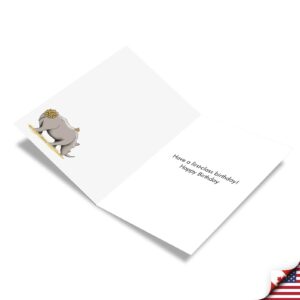 NobleWorks - 1 Hilarious Cartoon Birthday Card with Envelope - Funny Cartoons, Bday Congrats Greeting - First-Class Birds C3347BDG