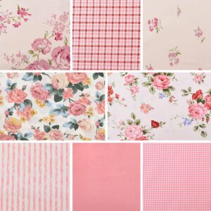 Hanjunzhao Cotton Quilting Fabric Fat Quarter Bundles 18 x 22 inch for Sewing Crafting