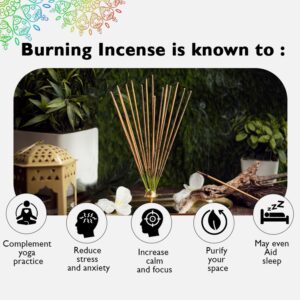 Simply Vedic 7 Chakra Incense Sticks Variety Pack with Holder, Set of 7 (140 Sticks) for Chakra Activation, Healing, Meditation, Yoga, Rituals, Aromatherapy, Energy Cleansing, Natural Handmade Incense