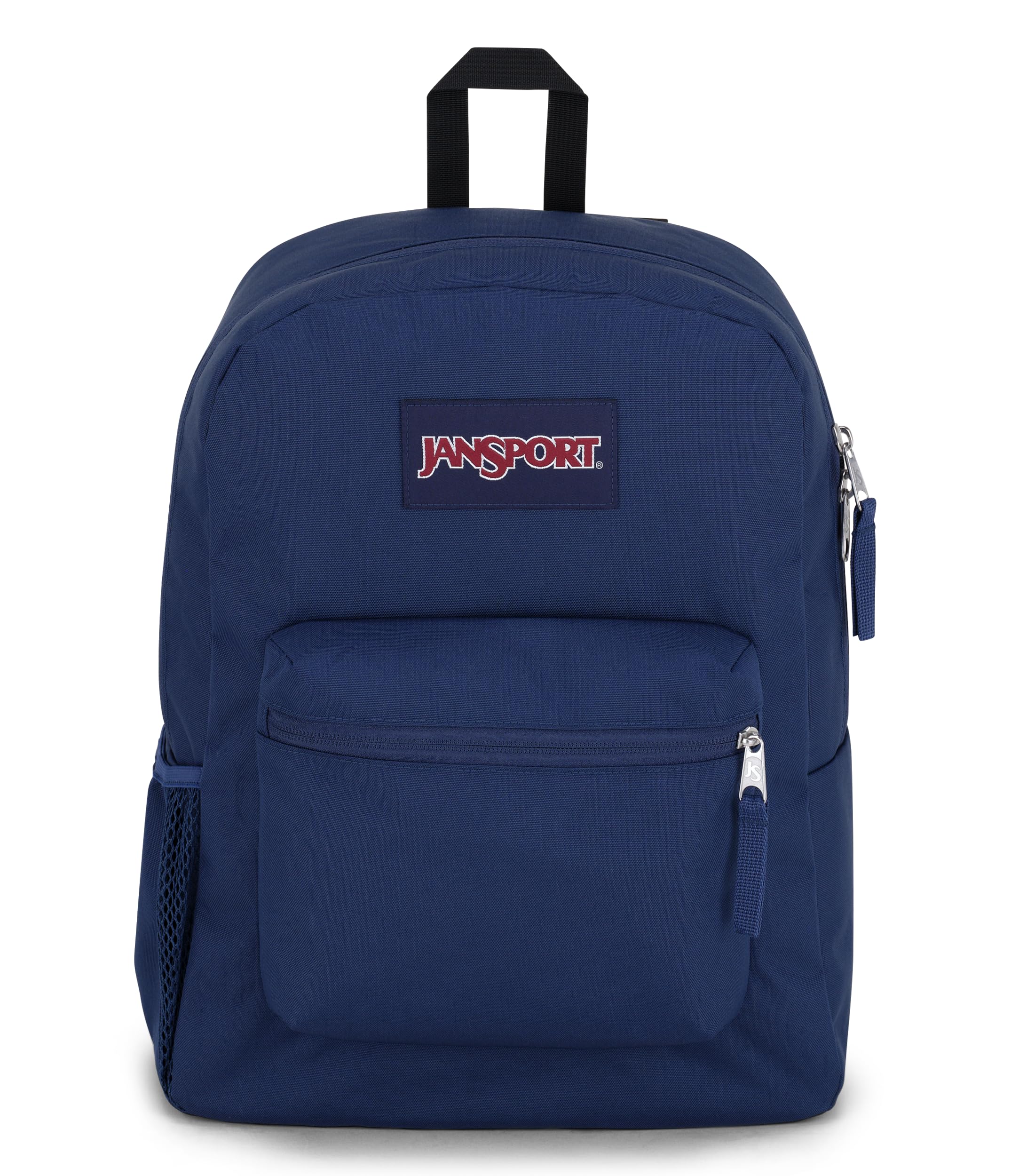 JanSport Cross Town Backpack, Navy, 17" x 12.5" x 6" - Simple Bag with 1 Main Compartment, Front Utility Pocket - Premium Accessories