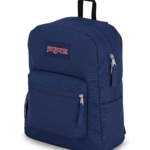 JanSport Cross Town Backpack, Navy, 17" x 12.5" x 6" - Simple Bag with 1 Main Compartment, Front Utility Pocket - Premium Accessories