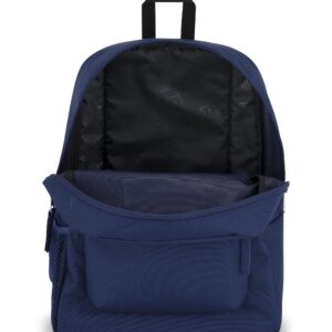 JanSport Cross Town Backpack, Navy, 17" x 12.5" x 6" - Simple Bag with 1 Main Compartment, Front Utility Pocket - Premium Accessories