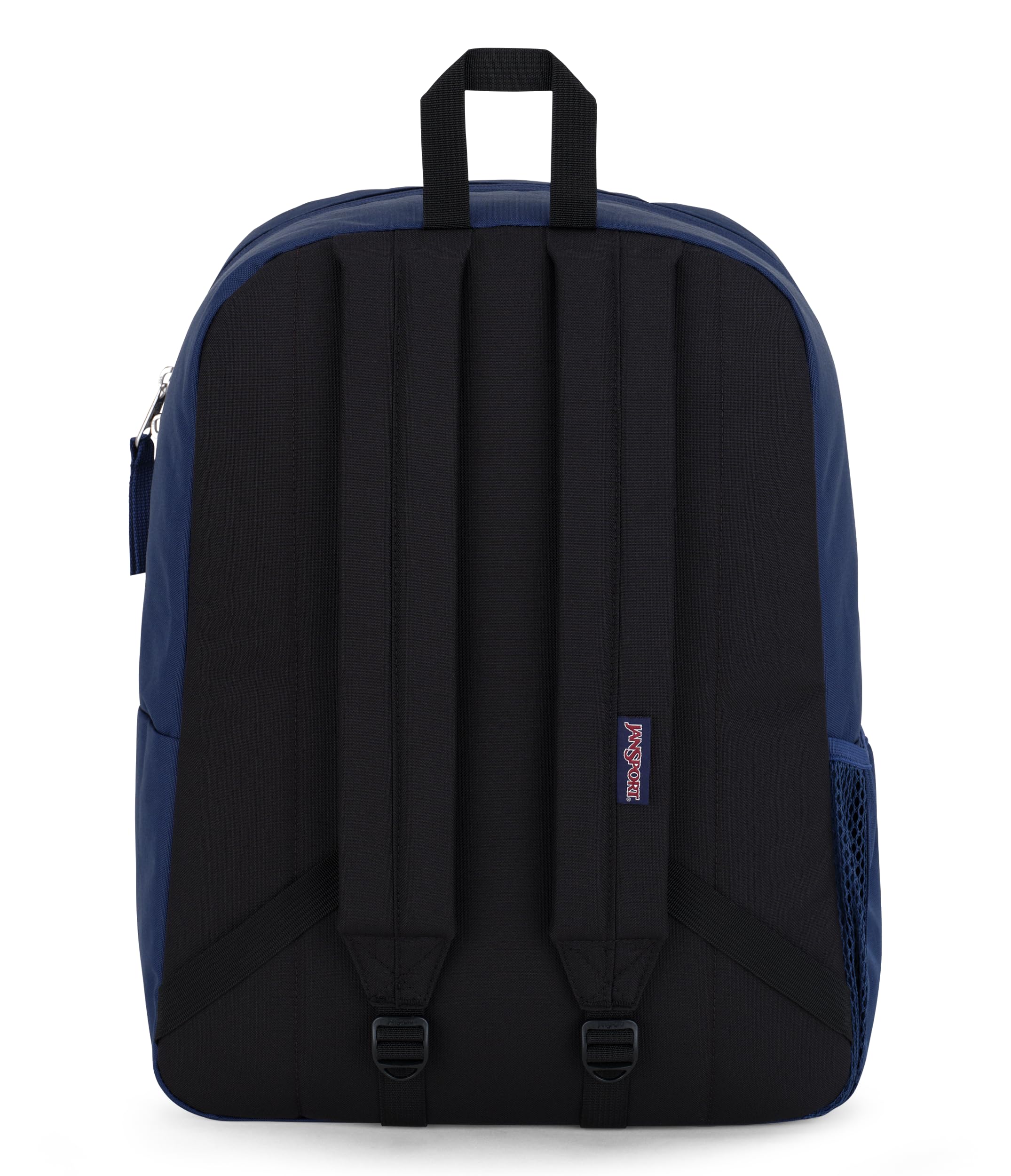 JanSport Cross Town Backpack, Navy, 17" x 12.5" x 6" - Simple Bag with 1 Main Compartment, Front Utility Pocket - Premium Accessories