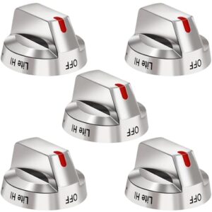 DG64-00473A Top Burner Control Dial Knob Range Oven replacement Compatible with Samsung Range Oven Gas Stove Knob NX58F5700WS NX58H5600SS NX58H5650WS NX58J7750SS NX58M6850SS （5pcs）