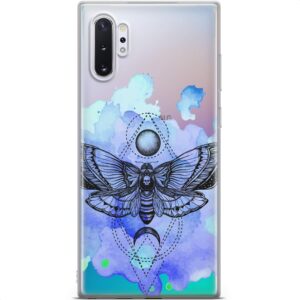 Mertak Case Compatible with Samsung Galaxy A73 A72 5G A71 A70 A53 A52 A32 A50 A21s Watercolor Flexible Lightweight Deaths Head Moth Silicone Protective TPU Cover Slim Gothic Design Insect Art