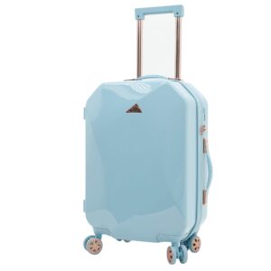 kensie Women's Shiny Diamond Hardside Spinner Luggage, Sky Blue, 2-Piece Set (20/28)