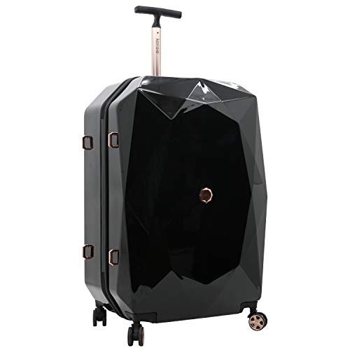 kensie Women's Gemstone Luggage, Black, 2 Piece Set (28"/20")