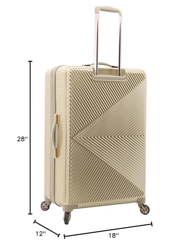 kensie Women's Dawn Hardside Spinner Luggage, Pale Gold, 3-Piece Set (20/24/28)