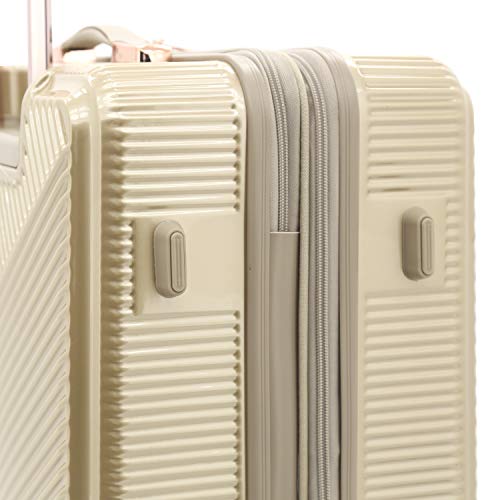 kensie Women's Dawn Hardside Spinner Luggage, Pale Gold, 3-Piece Set (20/24/28)