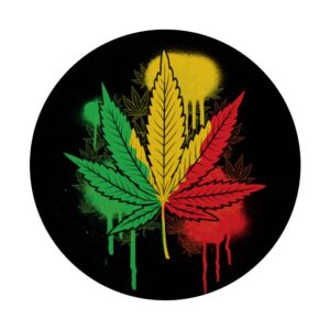 Marijuana Cannabis Leaf Rasta Jamaican Flag Weed CBD THC Pot PopSockets Standard PopGrip