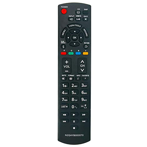 N2QAYB000570 Remote fit for Panasonic TV TC-L32E3 TC-L37E3 TC-L42E3 TC-P42X3 TC-P46X3 TC-P50X3 TC-42PX34 TC-50PX34 TC-60PS34 TC-L42E30 TC-L32X30 TC-P4232C TC-P4632C TC-P5032C TC-P42S30 TC-P46S30