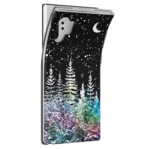 Mertak Case Compatible with Samsung Galaxy A73 A72 5G A71 A70 A53 A52 A32 A50 A21s Silicone Christmas Flexible Slim Design Protective Trees TPU Cover Lightweight Nature Snow Forest Winter