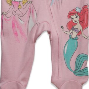 Disney Princess Belle Aurora Cinderella Newborn Baby Girls 2 Pack Zip Up Sleep N' Plays/Pink 0-3 Months