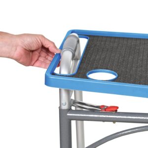 Support Plus Walker Tray Table - Mobility Table Tray for Walker, Non Slip Walker Tray Mat, Walker Accessories Mat, Cup Holder for Walker (21"x16") - Royal Blue