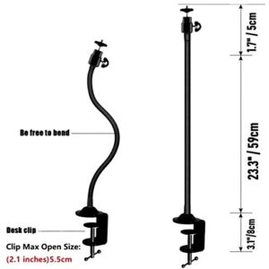 AceTaken Webcam Mount - Flexible Gooseneck Arm Clamp Stand Tripod for Logitech Webcam C920s C920 C930e C922x C930 C922 C925e C615 Brio - 25 inches