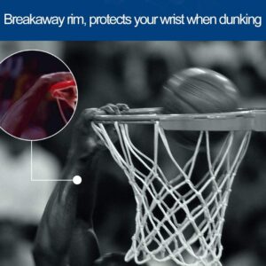 Katop Breakaway Basketball Rim, Heavy Duty Triple Springs Basketball Rim Replacement with Nylon Net Indoor and Outdoor, Standard Goal Reinforced Mounting Bracket Fit Most Size Backboards