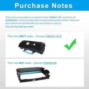 LCL Remanufactured Toner Cartridge Replacement for Lexmark X463A11G X463A21G X463de X464de X466de X466dte X466dwe (1-Pack Black)