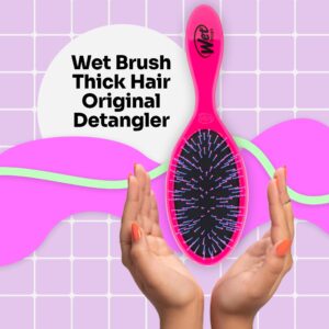 Wet Brush Thick Hair Detangling Brush, Pink - Ultra-Soft IntelliFlex Bristles Glide Through Tangles With Ease - Pain-Free Detangler for All Hair Types, Wet & Dry Hair