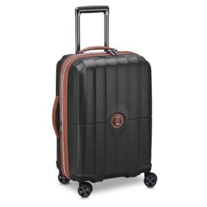 DELSEY Paris St. Tropez Hardside Expandable Luggage with Spinner Wheels, Black, Checked-Medium 24 Inch