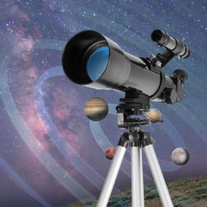 Telescope for Kids and Beginners - 70mm Apeture 400mm AZ Mount Telescopes for Adults - Good Partner to View Moon and Planet - Come with a Smartphone Adapter with 1.5X Barlow Lens and Adjustable Tripod