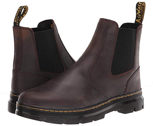 Dr. Martens Unisex Embury Chelsea Boot, Dark Brown Crazy Horse, 7 Women/6 Men