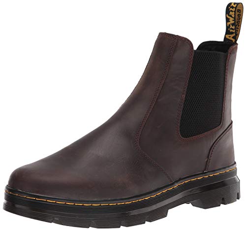 Dr. Martens Unisex Embury Chelsea Boot, Dark Brown Crazy Horse, 10 Women/9 Men