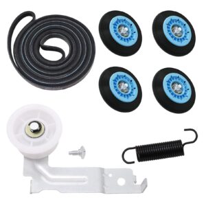 2024 Upgraded Dryer Repair Kit Replacement for Samsung Dryer includes DC97-16782A Roller,Belt 6602-001655/5ph2337,Idler Pulley DC93-00634A and DC61-01215B Spring,Replaces for DV48H7400EW/A2