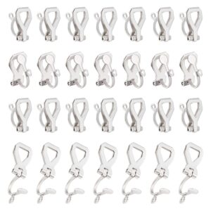 unicraftale 50pcs stainless steel clip-on earring non-piercing earring with loops painless converter earring components for earring making 12x6x9mm