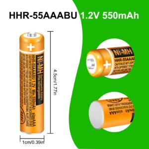 Triangle Power 6 Pack HHR-55AAABU NI-MH Rechargeable Battery 550mAh AAA 1.2V Batteries for Panasonic Cordless Phones