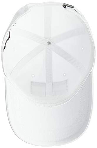 Tommy Hilfiger Men's Cotton Tony Adjustable Baseball Cap (Pack of 1), Classic White, One Size