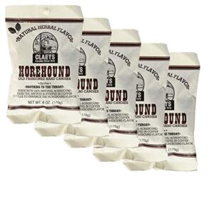 Claeys Old Fashioned Hard Candy, Horehound, 6 Ounce - 5 Pack