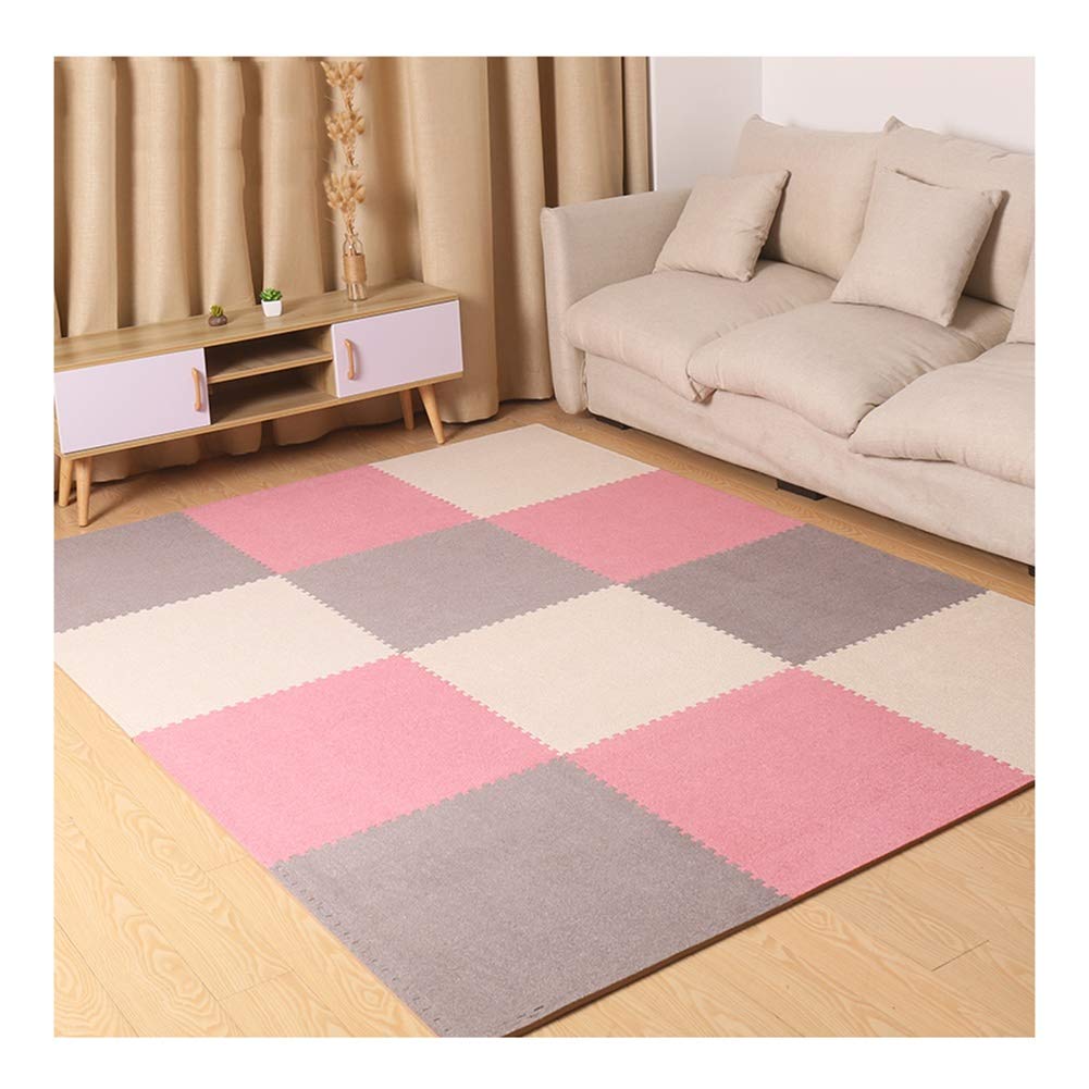 ALGFree Interlocking Floor Tiles Foam Puzzle Mat，1cm Thick Baby Toddler Crawling Mat Play Room Soft Playmats Easy Travel, Free Combination (Color : B, Size : 30x30x1cm-9pcs)