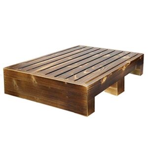 URFORESTIC Solid Wood Indoor/Outdoor 3 1/2" High Riser Step - Non-Slip All Weather Top & Feet Mobility Assistance