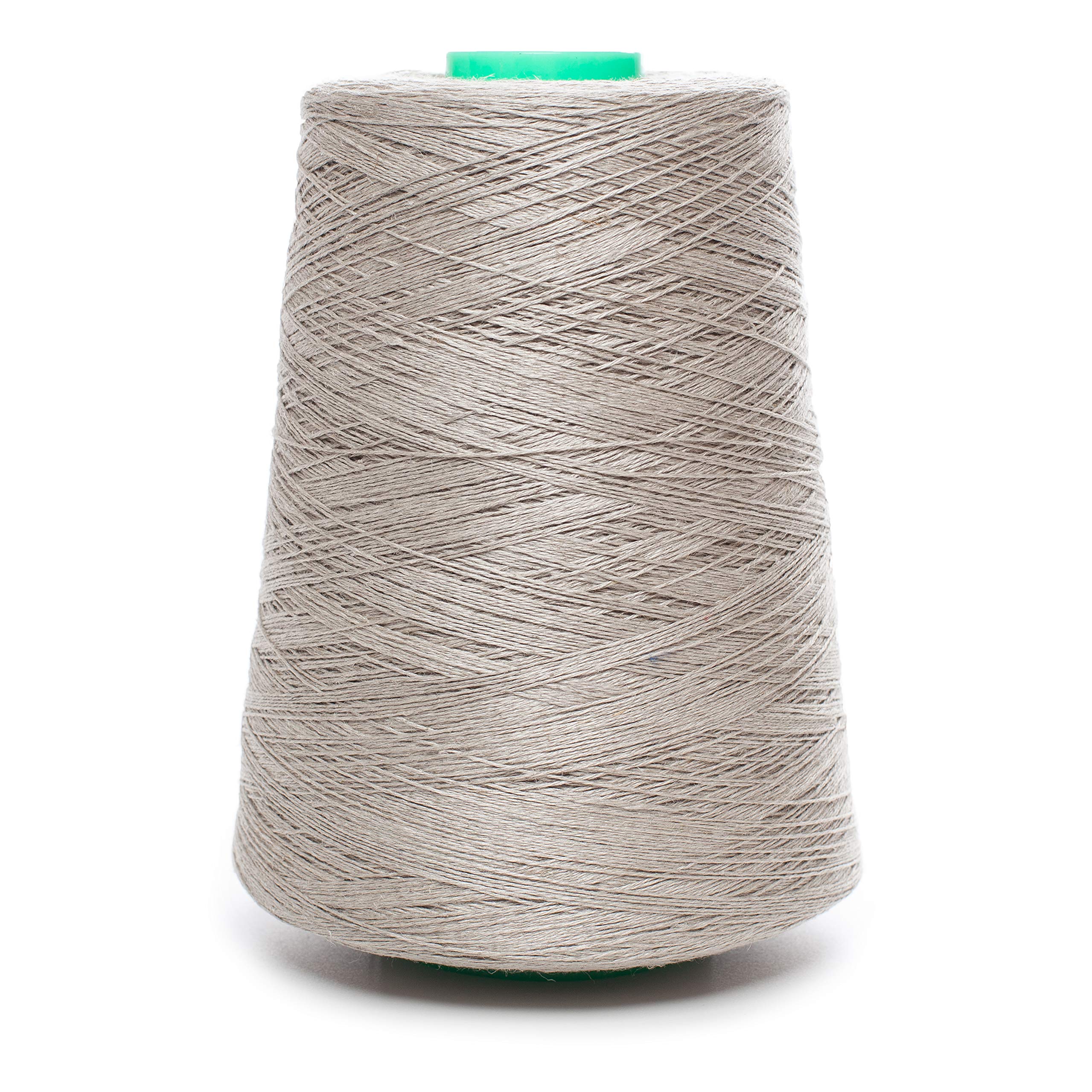 Lusie's Linen Yarn - 100% Linen - 1.15 lb (18oz) Cone - Not Dyed Gray Yarn - for Weaving, Crocheting, Knitting, Embroidery (2-PLY)