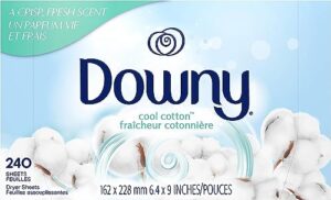 downy dryer sheets laundry fabric softener, cool cotton, 240 count