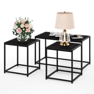 Furinno Camus Modern Living Room Coffee Table with 2 End Tables Set, Americano