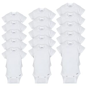 gerber baby 15 piece onesies bodysuit multi size pack, white, 6-9 months