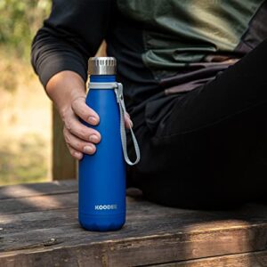 koodee Insulated Water Bottles-17 oz Stainless Steel BPA Free Water Bottle Double Wall Vacuum Sports Water Bottle Flask(Royal Blue)