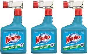 windex mnh outdoor glass & patio cleaner, 3 pack of 32 oz